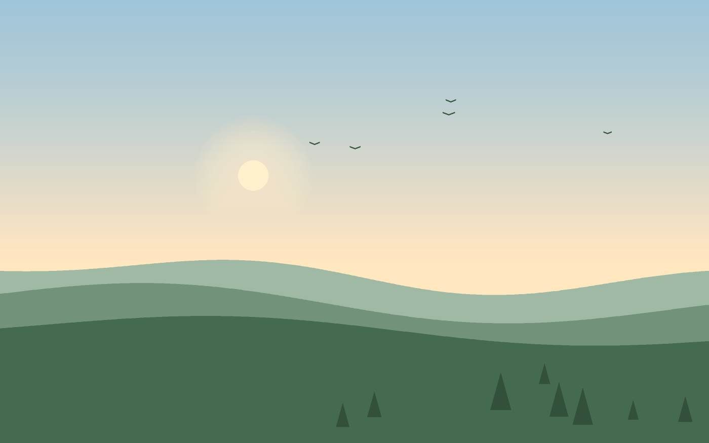 Ilustração de uma paisagem